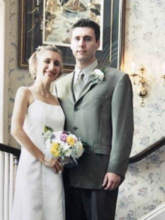 Laurie and Aric on their wedding day